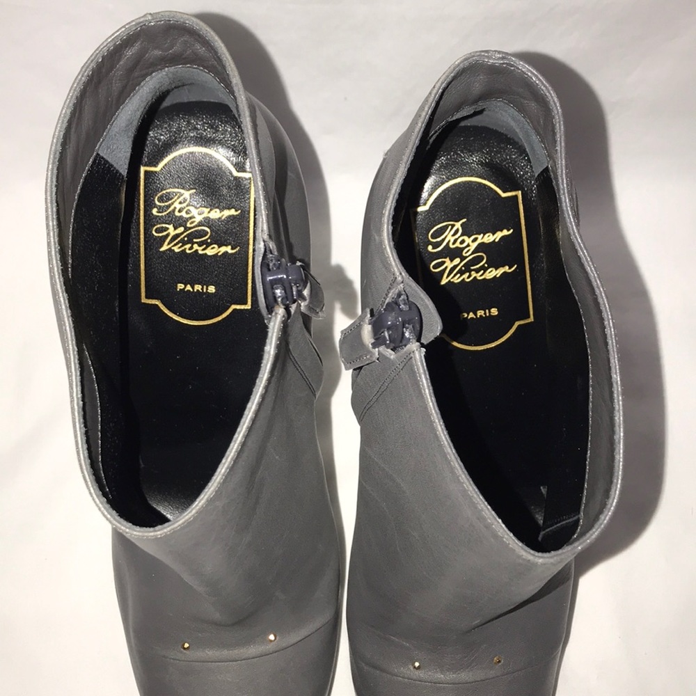 Roger Vivier Polly Ankle Boots leather NEW 39.5 - Picture 5 of 5